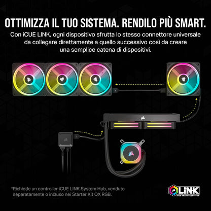 Corsair iCUE LINK QX120 RGB 120mm Magnetic Dome RGB Single Fan - White Fans Only Single (120mm) White