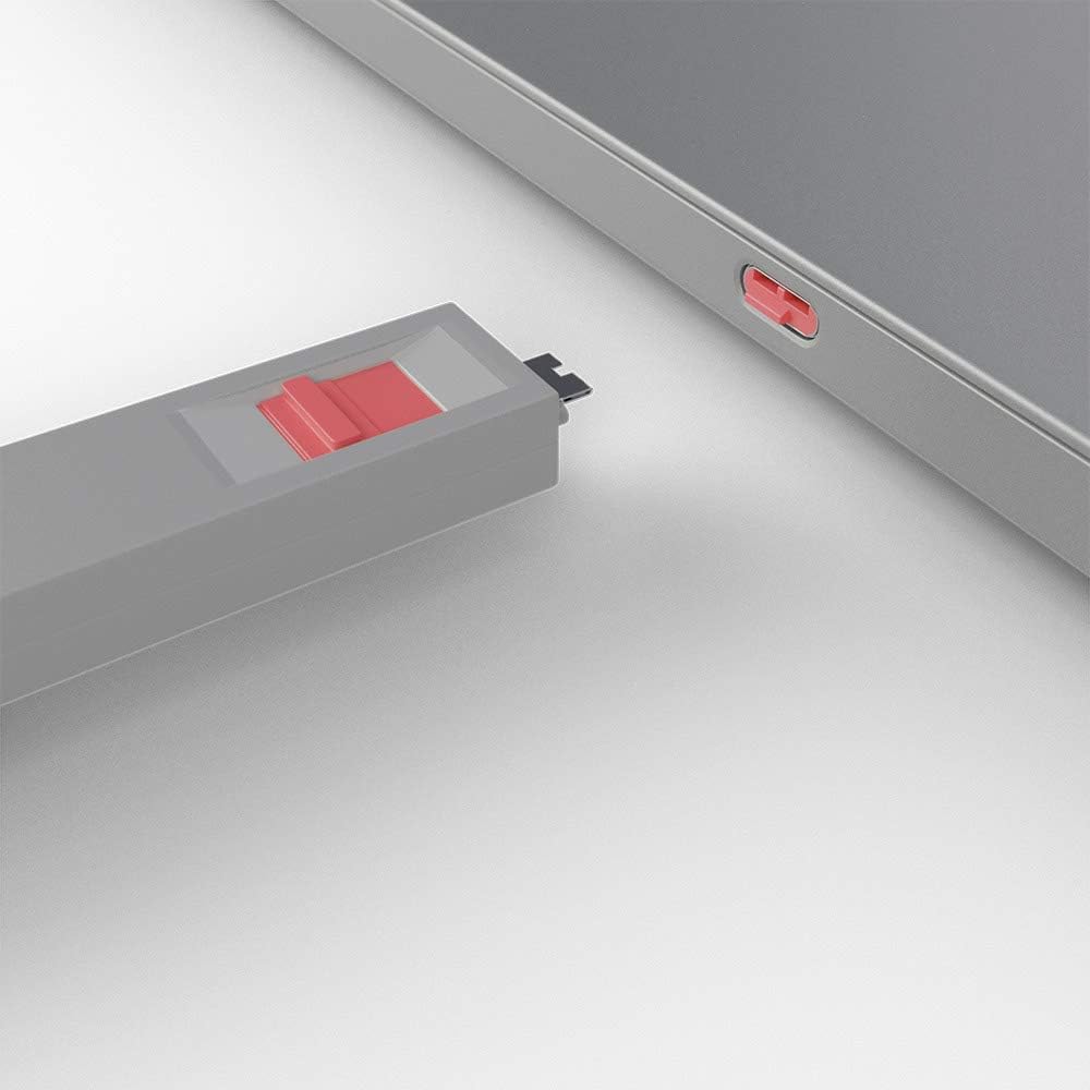LINDY 40425 USB Type C Port Blocker Key, Red - Pack of 4