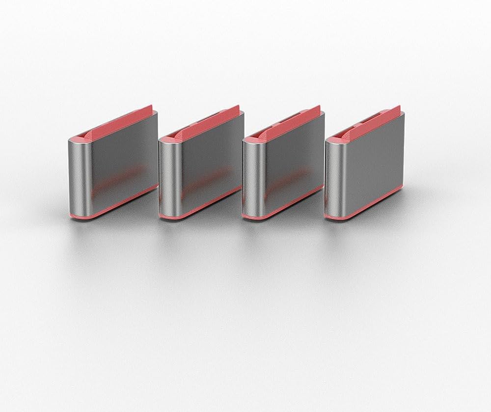 LINDY 40425 USB Type C Port Blocker Key, Red - Pack of 4