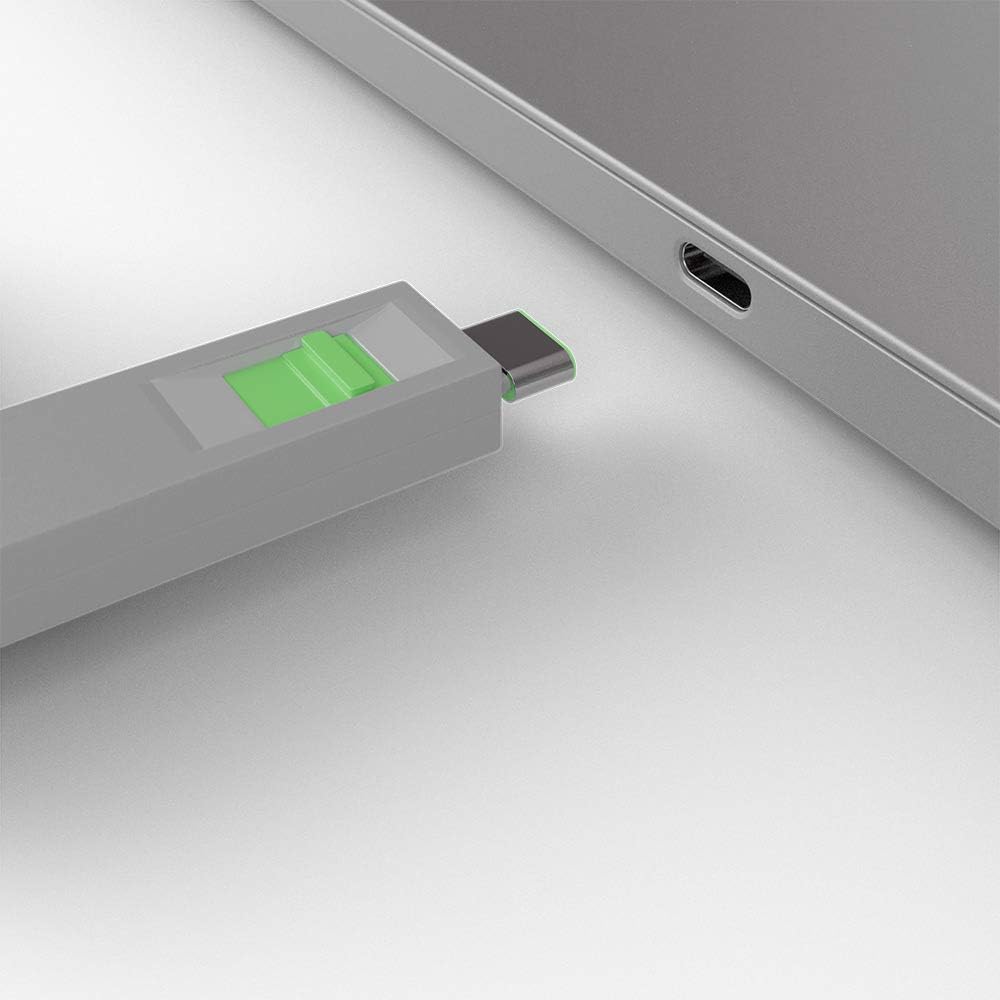 LINDY 40426 USB Type C Port Blocker Key, Green - Pack of 4