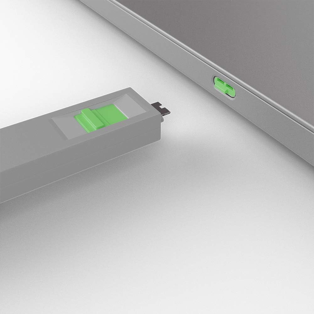LINDY 40426 USB Type C Port Blocker Key, Green - Pack of 4