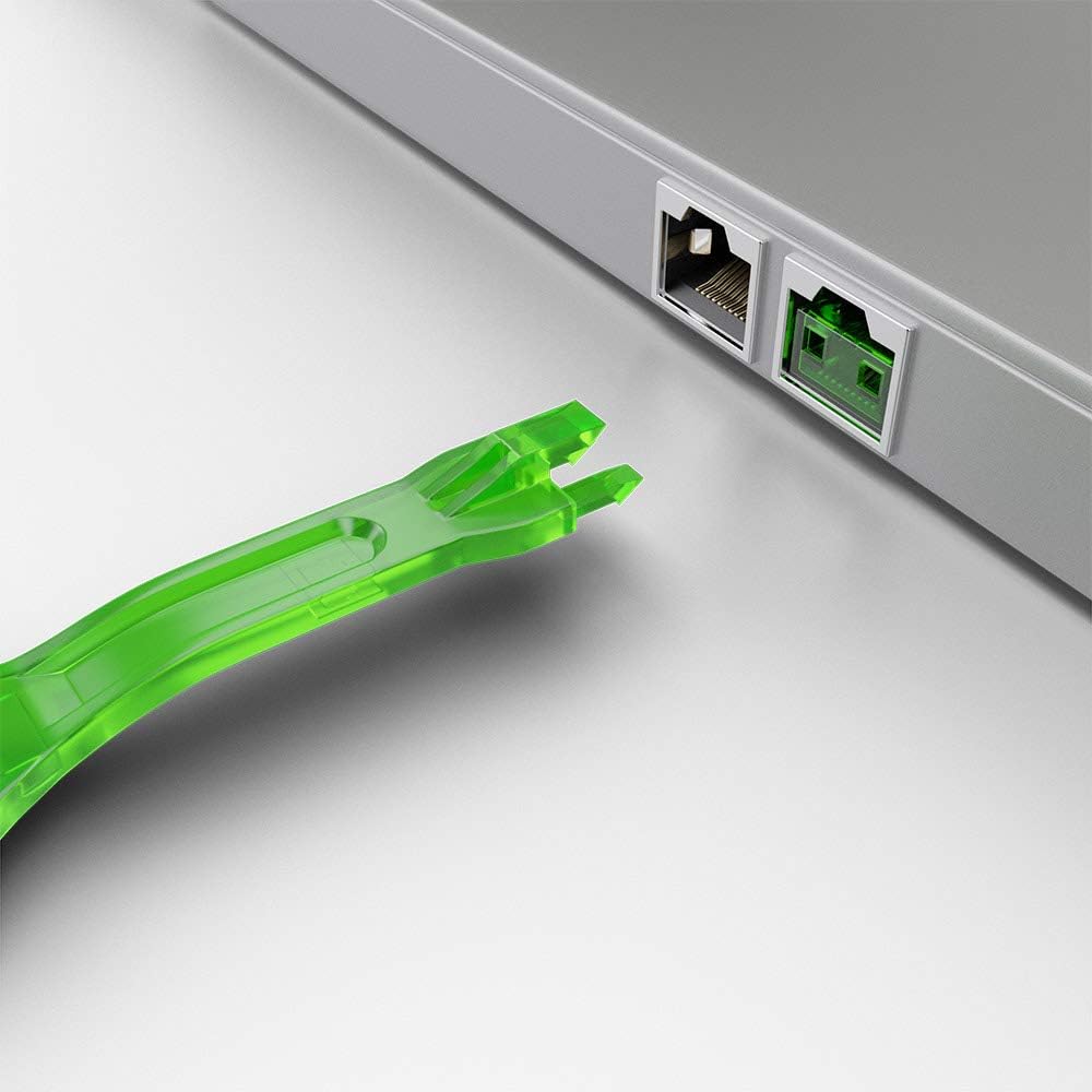 LINDY 10 x RJ-45 Port Blockers with Key - Green Pack Of 10 With Key Green