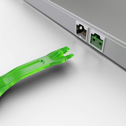 LINDY 10 x RJ-45 Port Blockers with Key - Green Pack Of 10 With Key Green