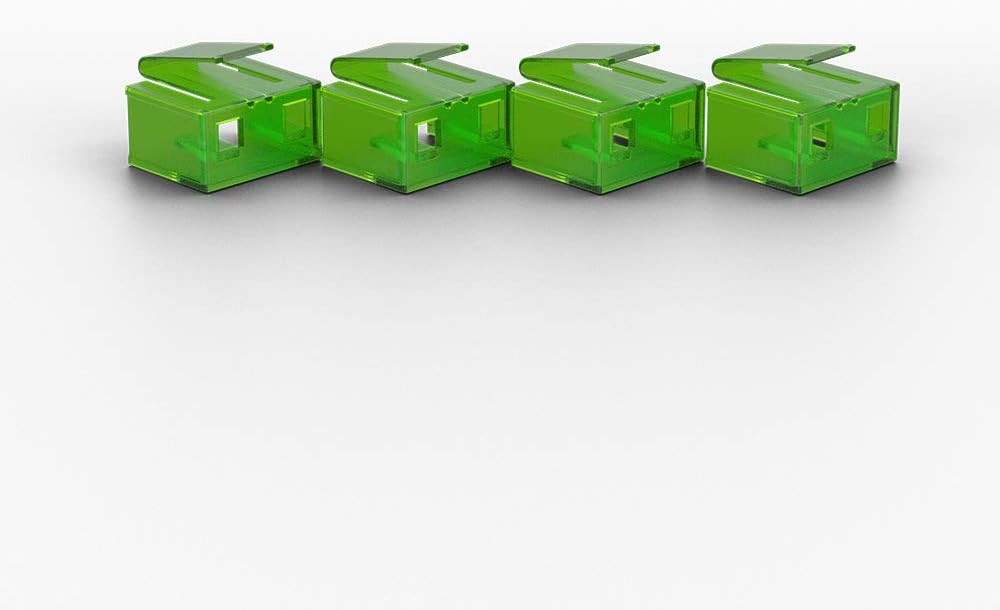 LINDY 10 x RJ-45 Port Blockers with Key - Green Pack Of 10 With Key Green