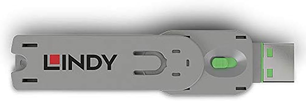 LINDY 40621 USB Type A Port Blocker Key, Green
