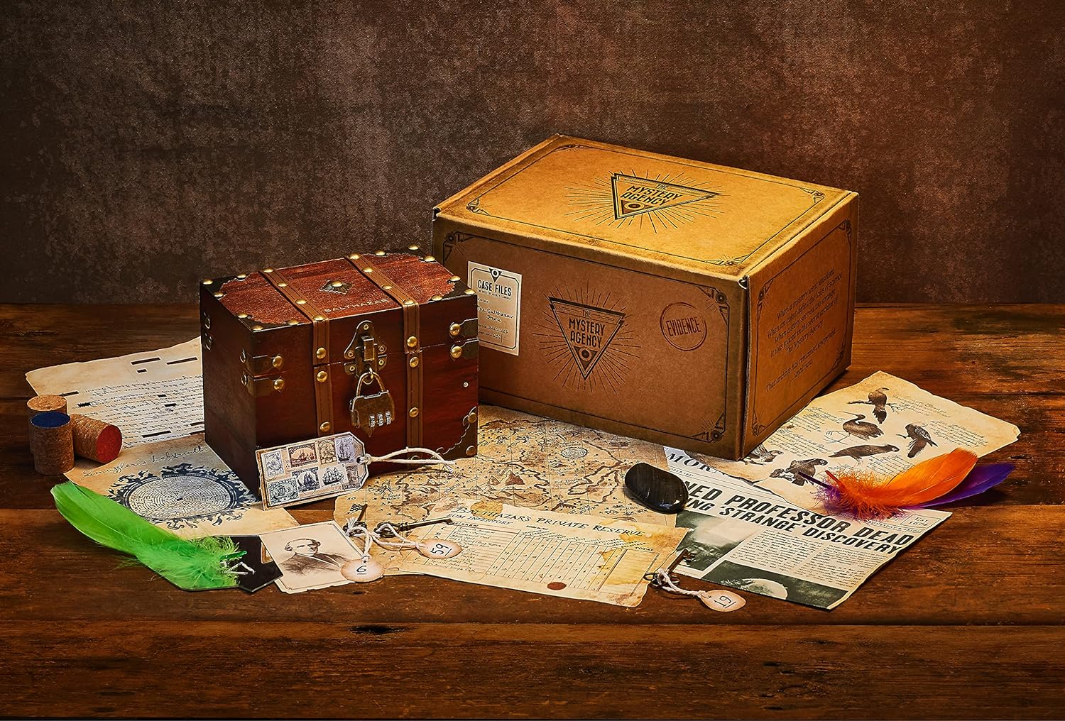 The Mystery Agency The Balthazar Stone : Solve MysteryEscape Room Puzzles in a Box | 20+ Real-life Physical Objects & Evidence | Board Games NightsParties | Fully Reusable |Age 14+ | 1-6+ Players