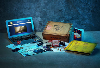 The Mystery Agency Vanishing Gambler : Solve and Escape Room Puzzle in a Box | 25+ Real-life Physical Objects & Evidence Board Games Nights Parties Fully Reusable |Age 14+ 1-6+ Players