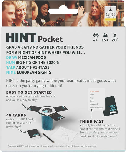 Bezzerwizzer | HINT POCKET | Charades Style Card Game | Party Game | Ages 15+ | 4+ Players | 20+ Minutes Playing Time Travel Sized HINT POCKET