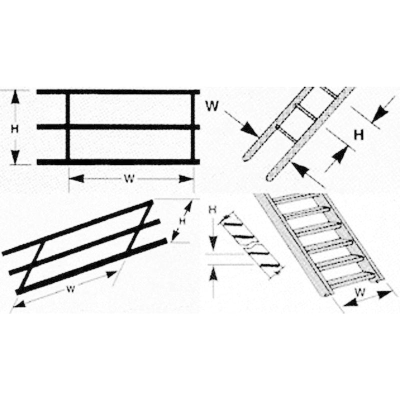 Plastruct STAS-2 N Stair 2 PLS90661 Plastic Building Supplies