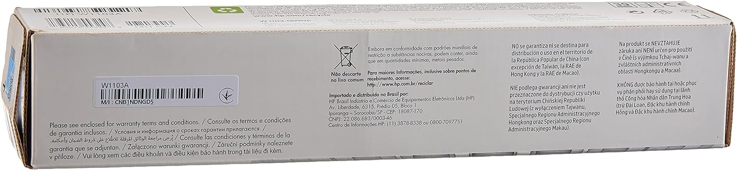HP 103A Neverstop Toner Reload Kit, W1103A (Kit),black