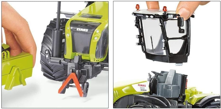 siku 3271, Claas Xerion 5000 Tractor, 1:32, Metal,Plastic, Green, Ackermann steering and hitches