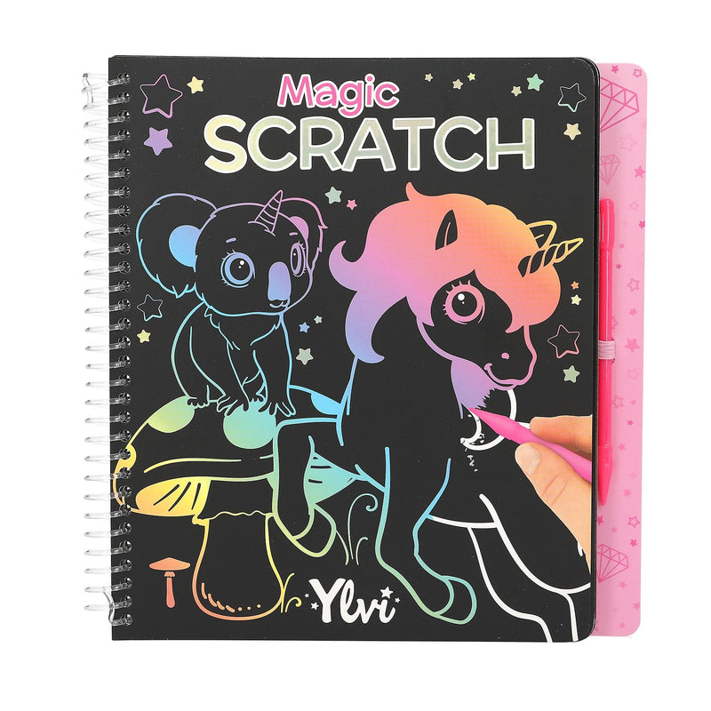 Depesche 12730 Ylvi Magic Book with 20 Pages of Fantastic Motifs, Booklet with Colourful Gradient and Scratch Pen