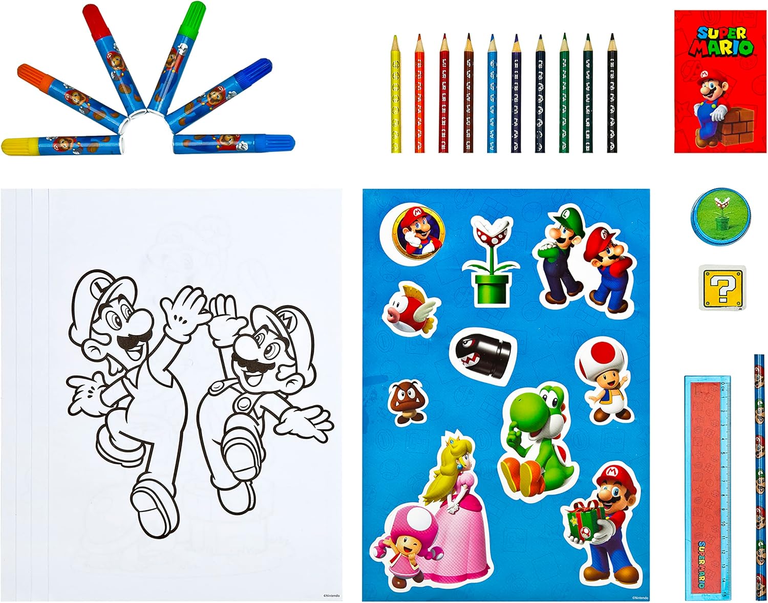Undercover- Super Mario Torre de pintura y escritura, 35 piezas, Multicolor (26602666