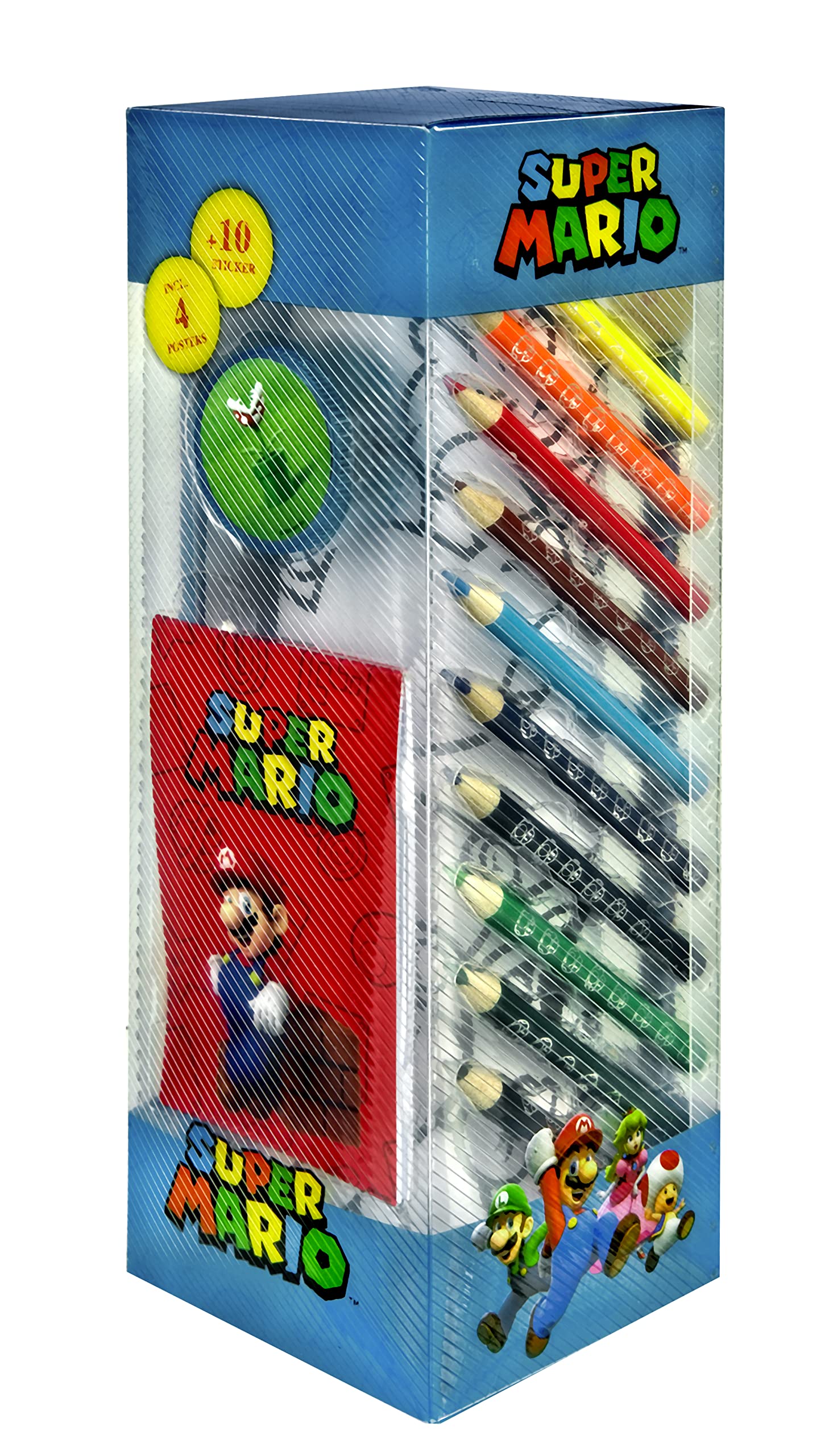 Undercover- Super Mario Torre de pintura y escritura, 35 piezas, Multicolor (26602666