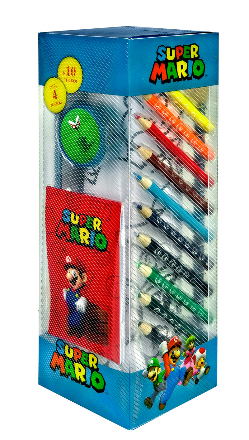 Undercover- Super Mario Torre de pintura y escritura, 35 piezas, Multicolor (26602666