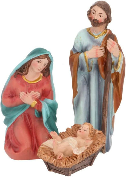 Pfennig N Squid 9 Piece Traditional Resin Small Christmas Nativity Figurine Display Set