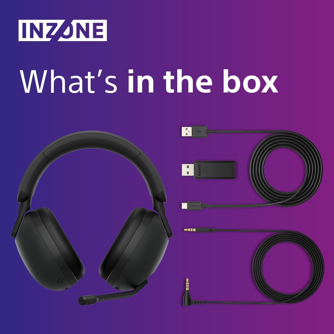 Sony INZONE H9 - Noise Cancelling Wireless Gaming Headset, 360 Spatial Sound for Gaming, Comfortable fit, 32 HR Battery Life, Low Latency, Boom Microphone, PC and PS5 Compatible