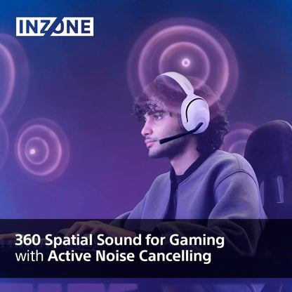 Sony INZONE H5 Wireless Gaming Headset - PC/PS5, 360 Spatial Sound for Gaming, 28H battery lifelow latency, comfortable design, microphone with AI - White White INZONE H5