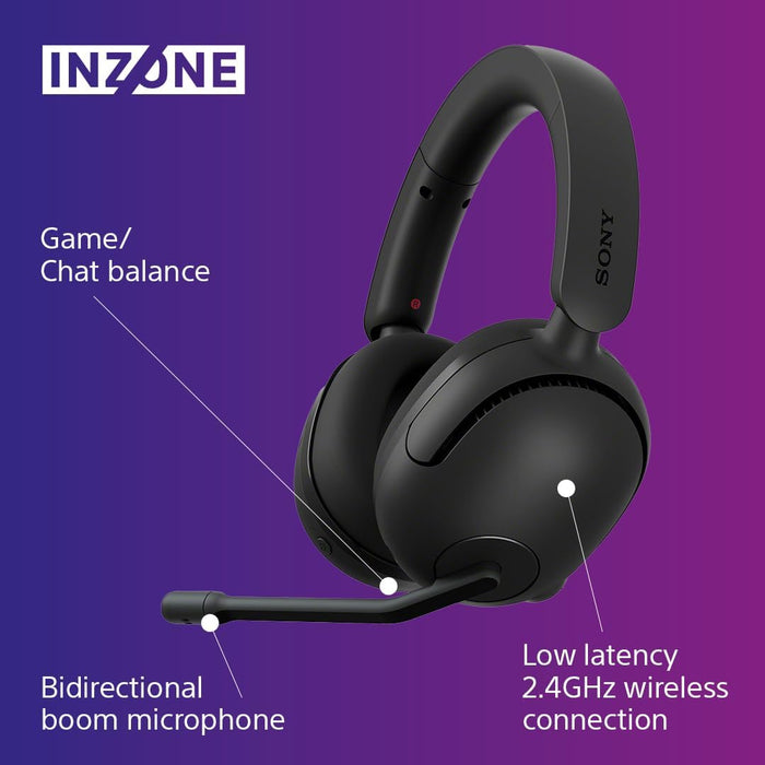 Sony INZONE H5 Wireless Gaming Headset - PC/PS5, 360 Spatial Sound for Gaming, 28H battery lifelow latency, comfortable design, microphone with AI - Black Black INZONE H5