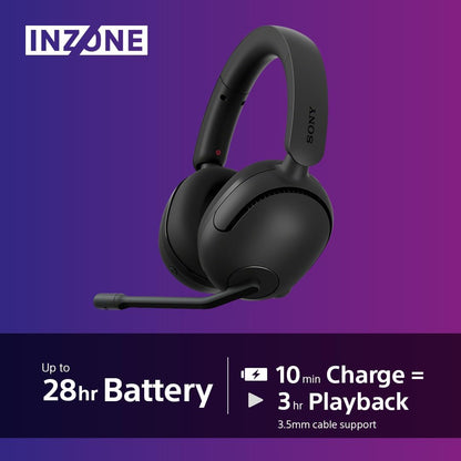 Sony INZONE H5 Wireless Gaming Headset - PC/PS5, 360 Spatial Sound for Gaming, 28H battery lifelow latency, comfortable design, microphone with AI - Black Black INZONE H5