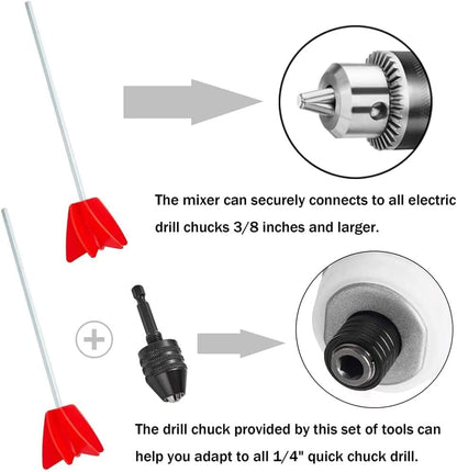 Organisytlagg Epoxy Mixing Paint Accessory with 1/4 Inch Hexagonal Shank Drill for Mixing Epoxy Resin, Oil Paints