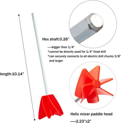 Organisytlagg Epoxy Mixing Paint Accessory with 1/4 Inch Hexagonal Shank Drill for Mixing Epoxy Resin, Oil Paints