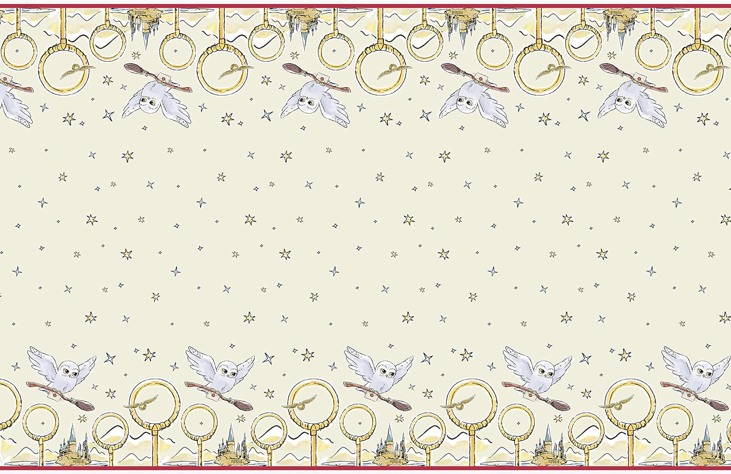 Unique 23563 Harry Potter Paper Tablecloth-2.13 m x 1.37 m Party, Solid, Multicolour