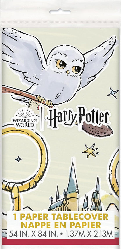 Unique 23563 Harry Potter Paper Tablecloth-2.13 m x 1.37 m Party, Solid, Multicolour