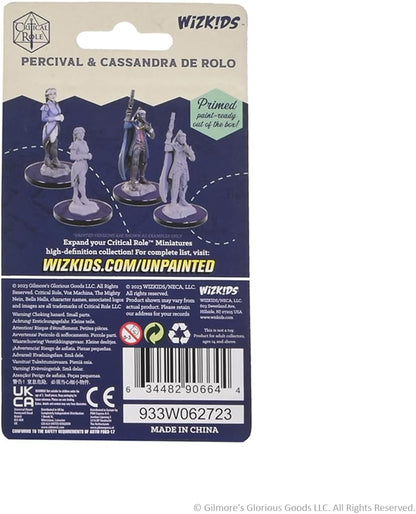 WizKids Critical Role Unpainted Miniatures Percival & Cassandra de Rolo Figures