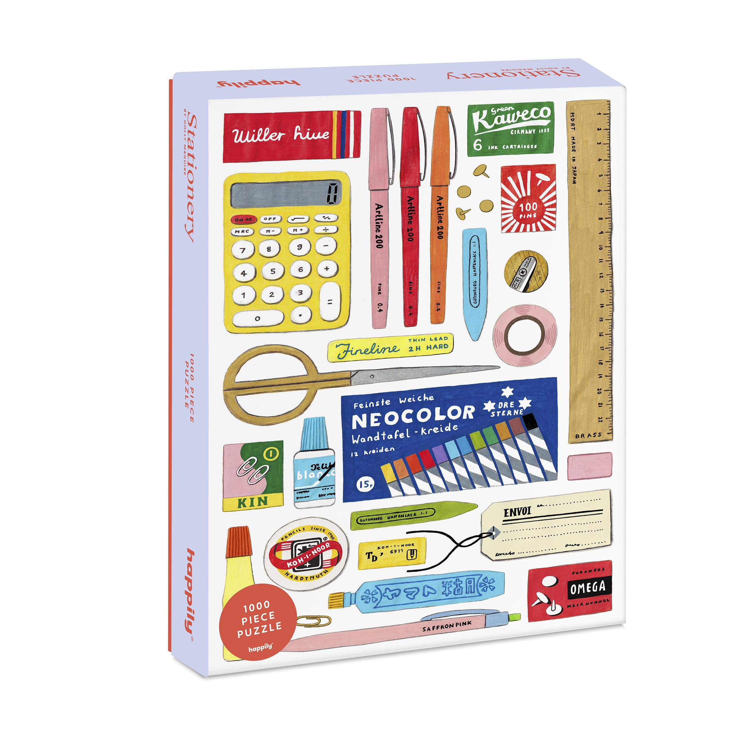Stationery 1000 Piece Jigsaw Puzzle for Adults | Premium 100% Recycled Board | Modern 1000 Piece Puzzle for Adults | Happily Jigsaw Puzzles