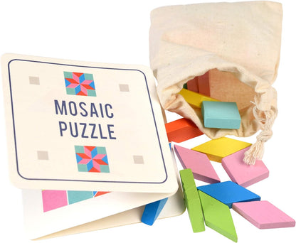 Wooden Mosaic Puzzle In A Tin