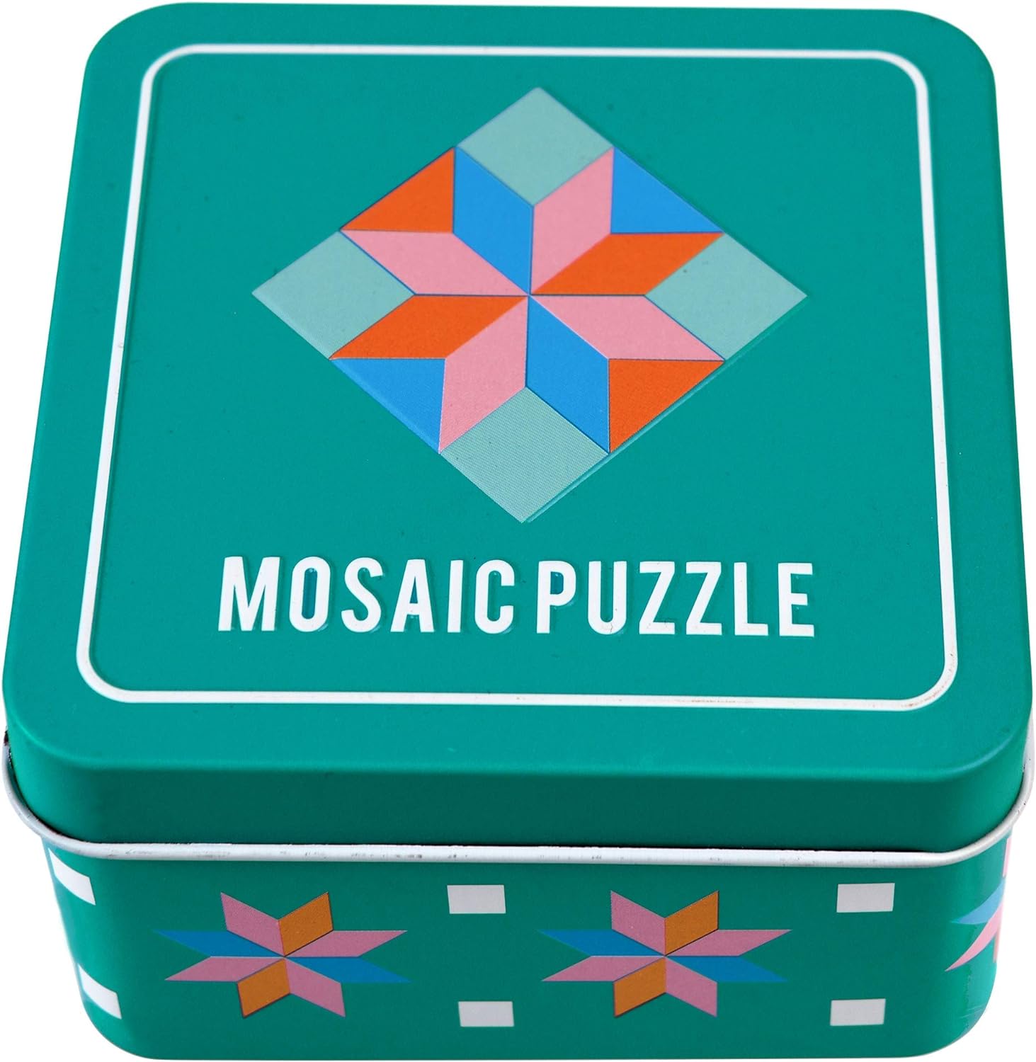 Wooden Mosaic Puzzle In A Tin