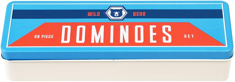 Wild Bear Dominoes in a Metal Tin