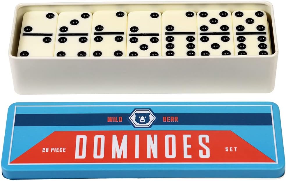 Wild Bear Dominoes in a Metal Tin