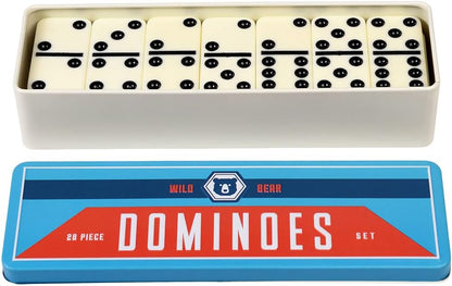 Wild Bear Dominoes in a Metal Tin
