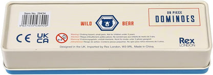 Wild Bear Dominoes in a Metal Tin