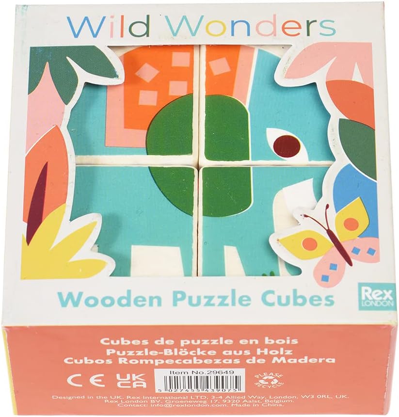 Wild Wonders Wooden Puzzle Cubes