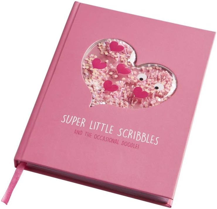 Tinc Kids Notebook for School | Cute Girls Notebook with Heart Design | Pink, HSNBMAPK & Glitterarty Liquid Gel Pens for Kids | Set of 8 Different Glittery Colours with a Fruity Fragrance - Pack of 8 Glitter + Liquid Gel Pens