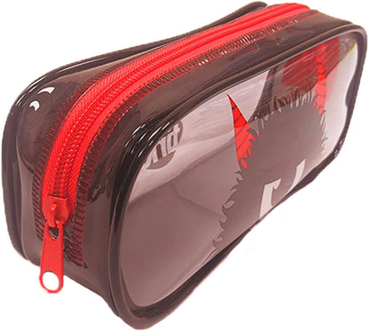 Tinc Cute Black Clear PVC School Pencil Case | Travel & Make Up Bag | Cosmetic Storage | Big Capacity Pencil Pouch | Perfect for School, Homework, Travelling, Sleepovers