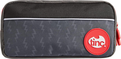 Tinc Triple Zip School Pencil Case - Three Large Pockets Perfect for Stationery Black