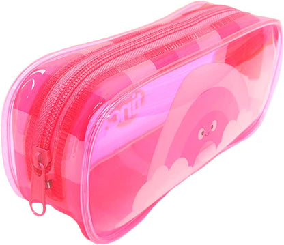 Tinc Cute Pink Transparent PVC School Pencil Case | Travel & Cosmetic Bag (MAPVPCPK