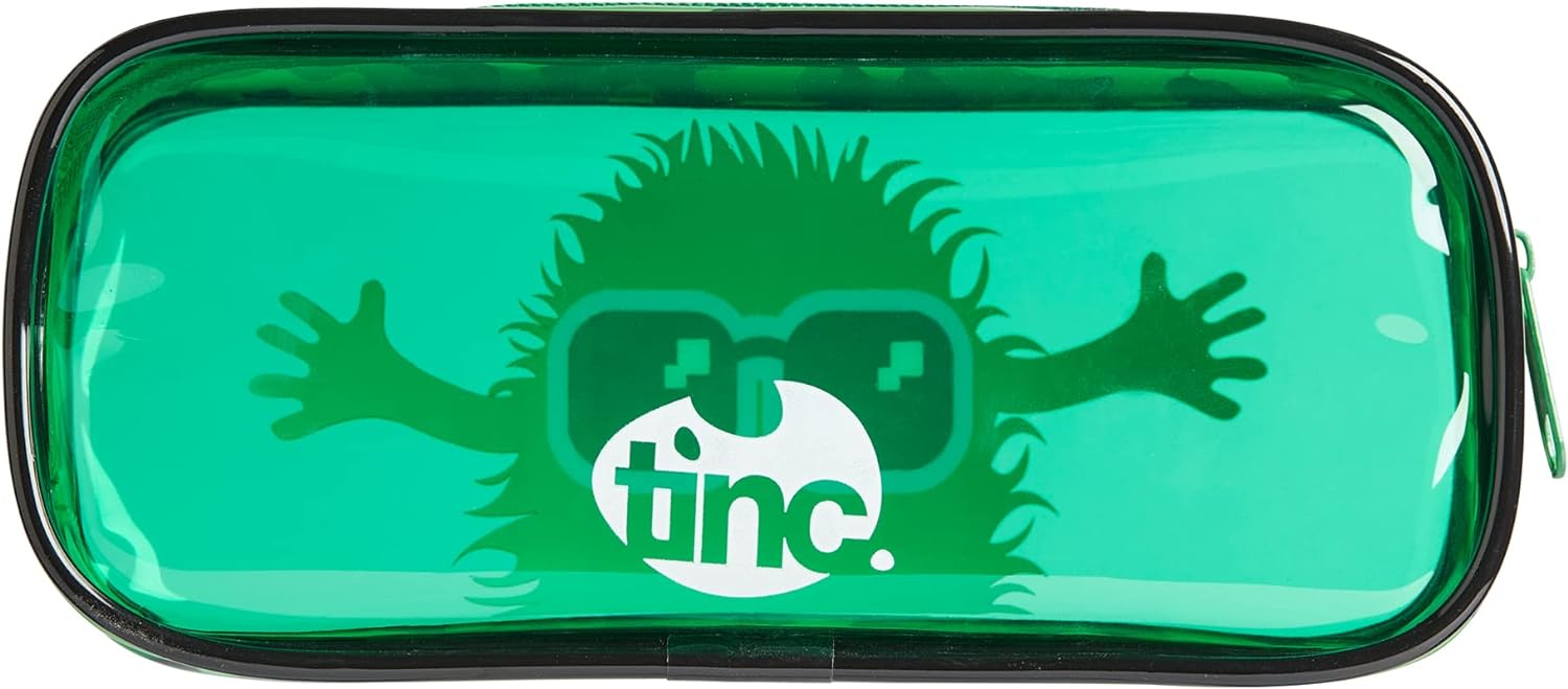 Tinc Cute Green Clear PVC School Pencil Case | Travel & Make Up Bag | Cosmetic Storage | Big Capacity Pencil Pouch | Perfect for School, Homework, Travelling, Sleepovers