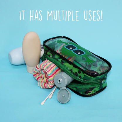 Tinc Cute Green Clear PVC School Pencil Case | Travel & Make Up Bag | Cosmetic Storage | Big Capacity Pencil Pouch | Perfect for School, Homework, Travelling, Sleepovers