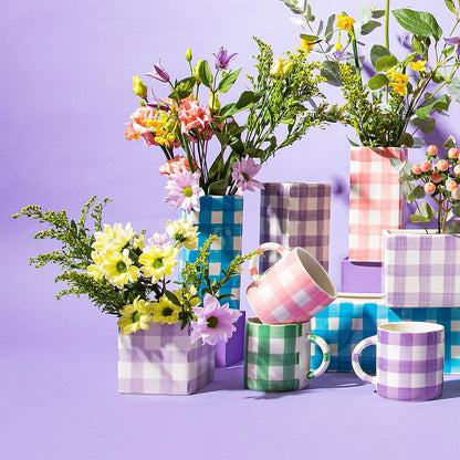 Sass & Belle Gingham Mug Lilac