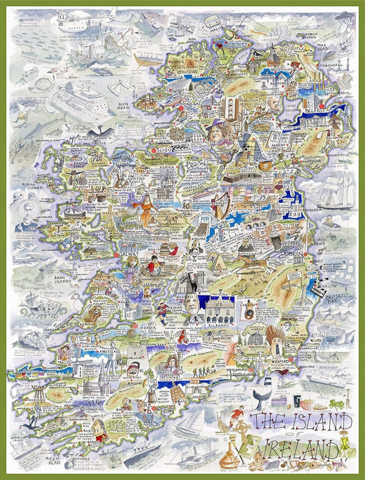 1000 Piece Jigsaw Puzzle - Comical Map Of Ireland Artwork By Tim Bulmer - Comical 1000 Piece Puzzles For Adults Colorful Jigsaw Puzzle 66cm X 50cm Funny Jigsaw Puzzles, Irish Gift, St Patricks