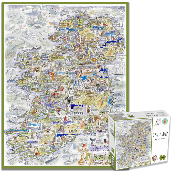 1000 Piece Jigsaw Puzzle - Comical Map Of Ireland Artwork By Tim Bulmer - Comical 1000 Piece Puzzles For Adults Colorful Jigsaw Puzzle 66cm X 50cm Funny Jigsaw Puzzles, Irish Gift, St Patricks