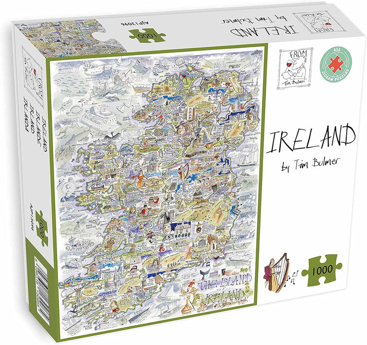 1000 Piece Jigsaw Puzzle - Comical Map Of Ireland Artwork By Tim Bulmer - Comical 1000 Piece Puzzles For Adults Colorful Jigsaw Puzzle 66cm X 50cm Funny Jigsaw Puzzles, Irish Gift, St Patricks