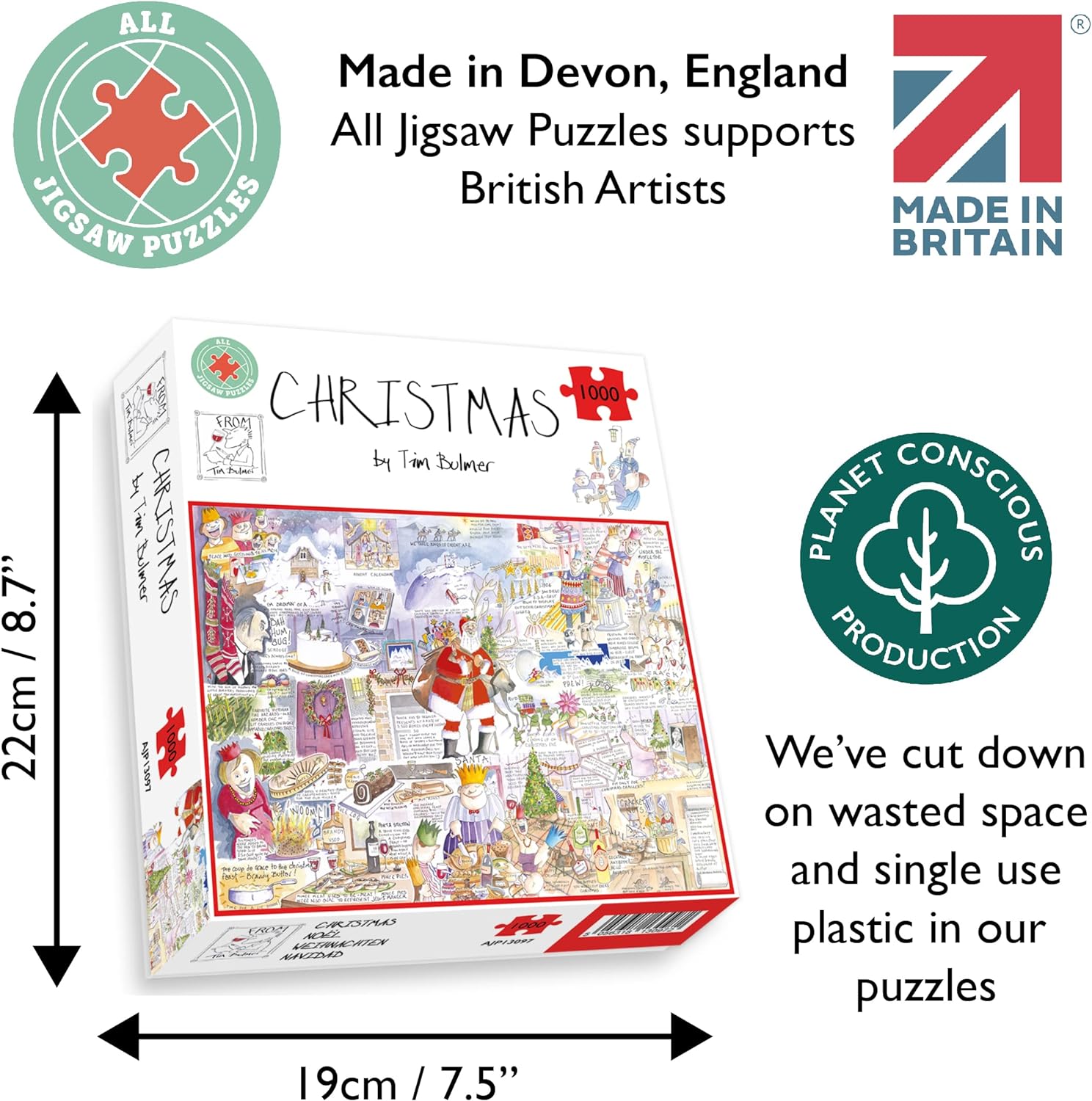 1000 Piece Jigsaw Puzzle - Christmas by Tim Bulmer -1000 Piece Jigsaw Puzzles for Adults - Hardest Jigsaw Puzzle, Festive Puzzle, Present