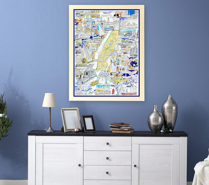 New York Jigsaw Puzzle - Tim Bulmers Comical Map Of New York - Jigsaw Puzzle For Adults 1000 Piece - New York City Landmarks, Statue Of Liberty, Brooklyn, Manhatten, Gift, Home Decor 66cm X 50cm… Stan