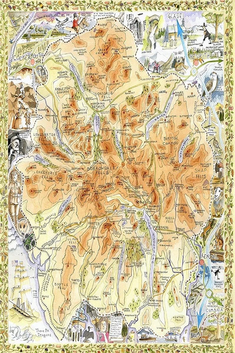 1000 Piece Jigsaw Puzzle - The Lake District By Tim Bulmer - Comical 1000 Piece Puzzles for Adults Colorful Jigsaw Puzzle 66cm X 50cm Funny Jigsaw Puzzles